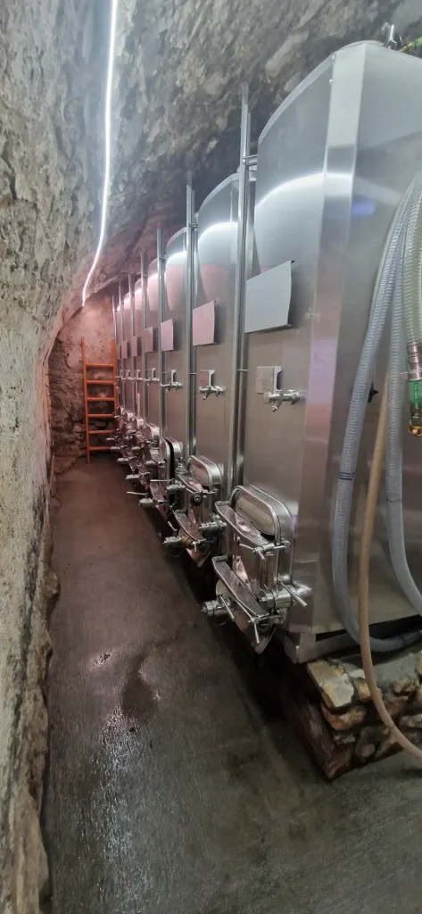 Détail d'une cuve inox 316L avec porte de décuvage et piquage sur mesure